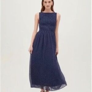 Hill House Home Cosima Nap Dress Navy Polka Dot Size Small Sold Out
